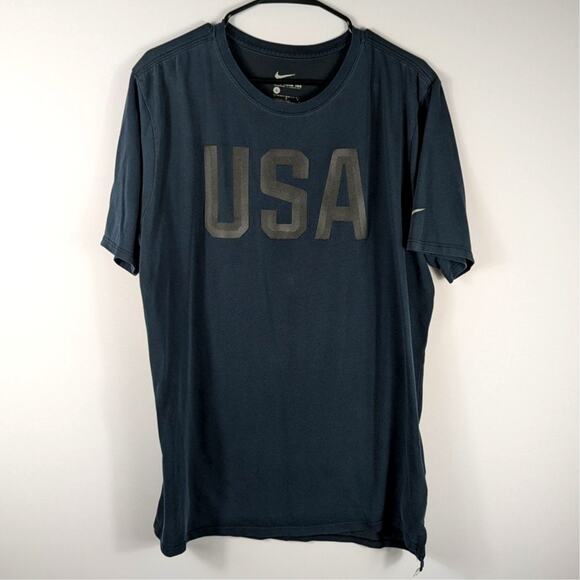 Nike Other - Nike USA Dri-FIT T Shirt Mens Large Blue Short Sleeve Athletic Training Tee